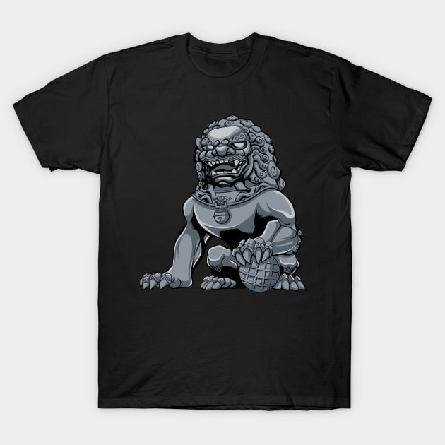 Chinese Lion Iron T-Shirt by Malchev